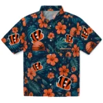 Cincinnati Bengals Hawaiian Shirt - Customized Orange Blue 1 Cincinnati Bengals Hawaiian Shirt – Customized Orange Blue