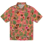 Cincinnati Bengals Hawaiian Shirt - Personalized Coral Pink 1 Cincinnati Bengals Hawaiian Shirt – Personalized Coral Pink