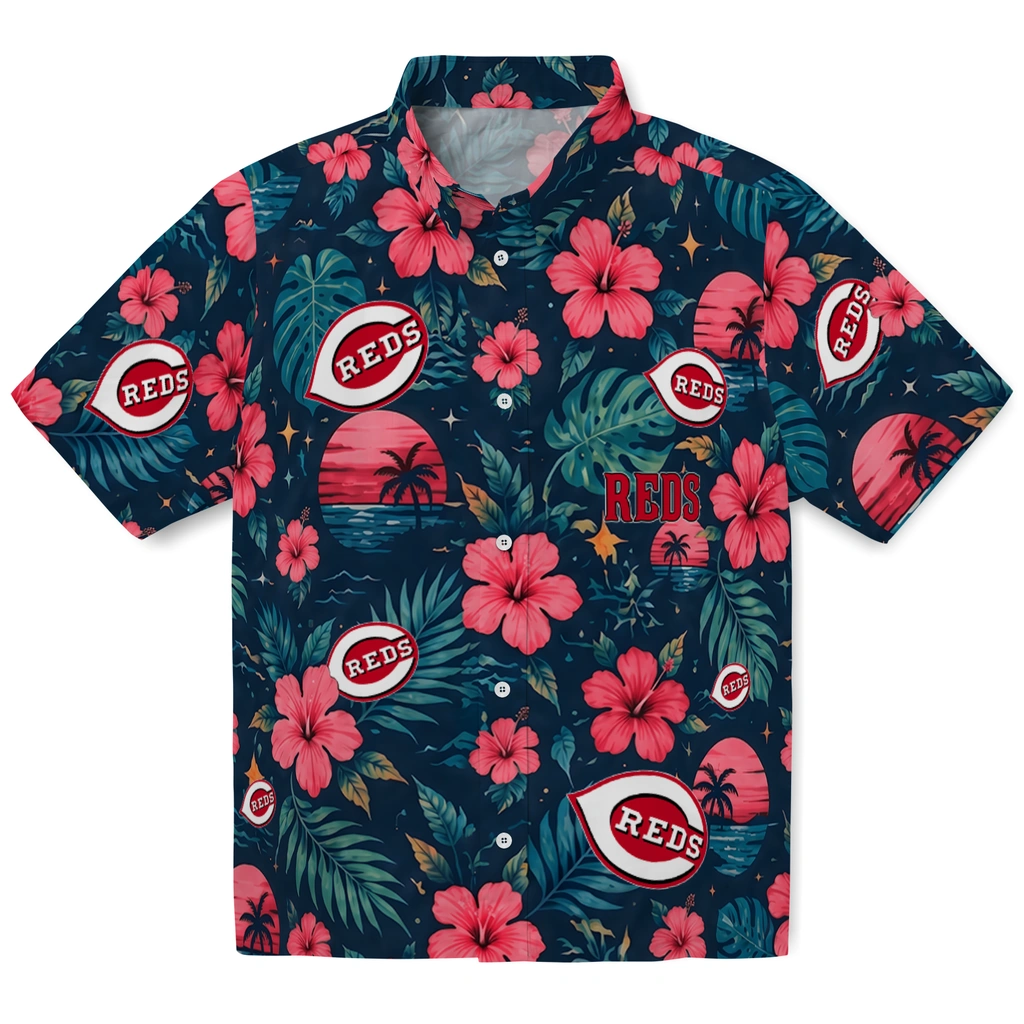 Cincinnati Reds Hawaiian Shirt - Customized Red Blue