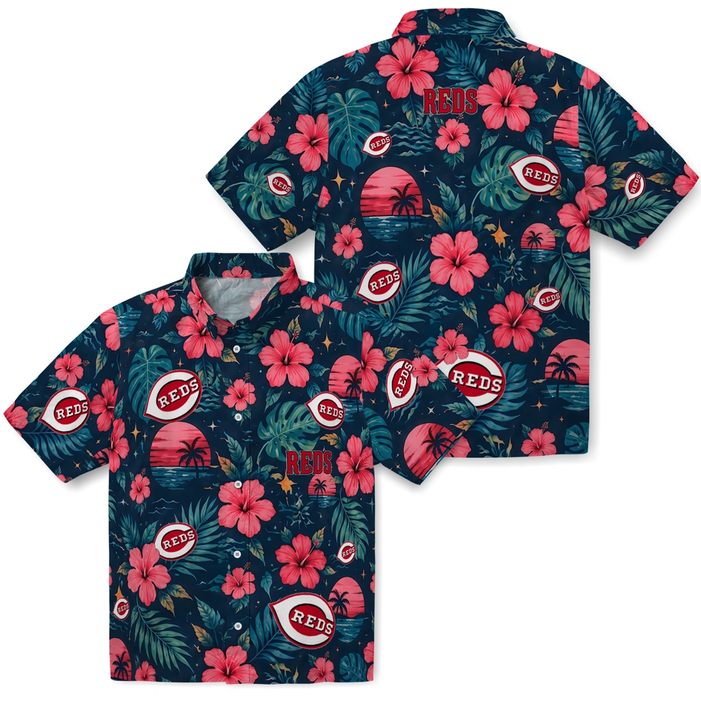 Cincinnati Reds Hawaiian Shirt - Customized Red Blue Cincinnati Reds Hawaiian Shirt - Customized Red Blue