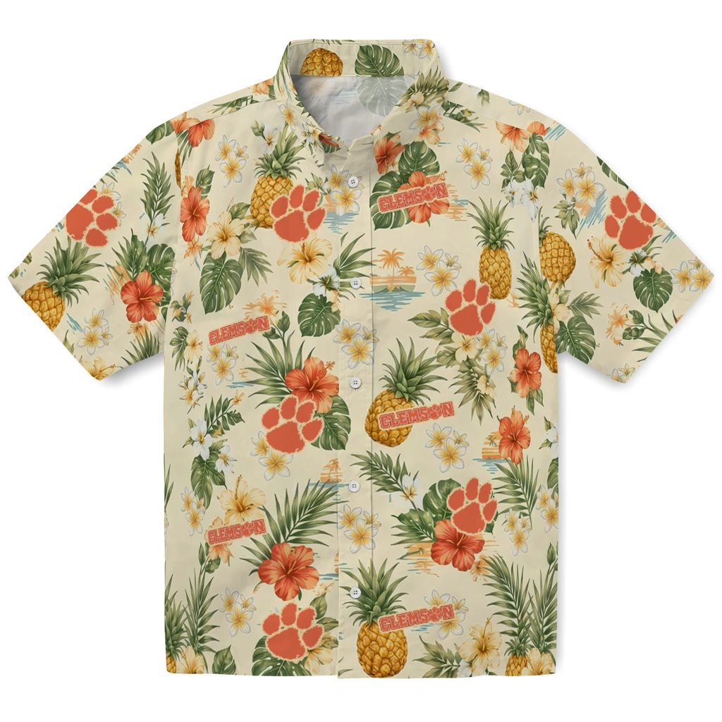 Clemson Tigers Hawaiian Shirt - Customized Cream