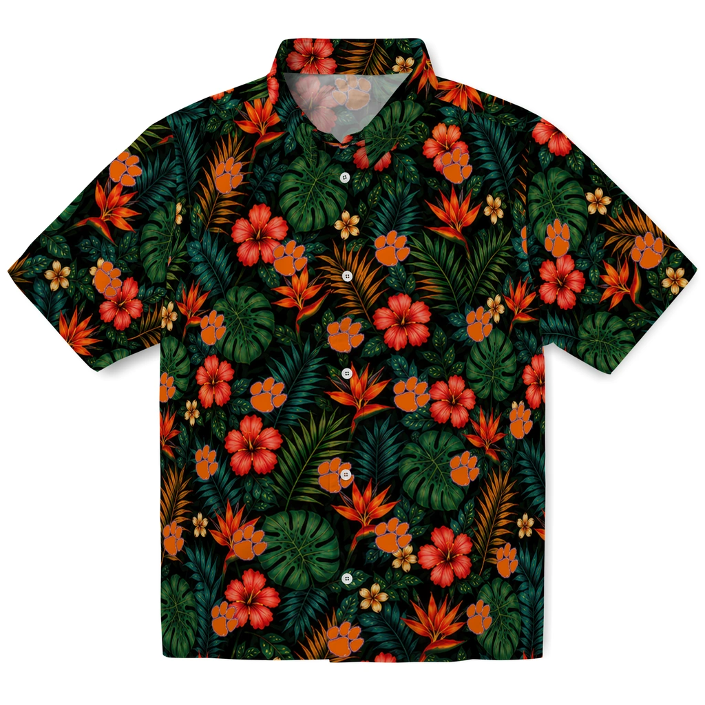 Clemson Tigers Hawaiian Shirt - Personalized Dark Green