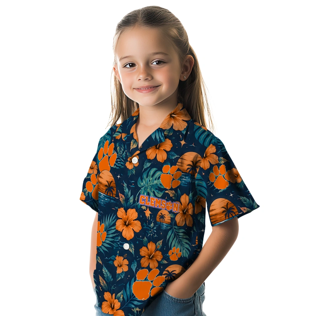 Clemson Tigers Hawaiian Shirt - Personalized Orange Blue Clemson Tigers Hawaiian Shirt - Personalized Orange Blue
