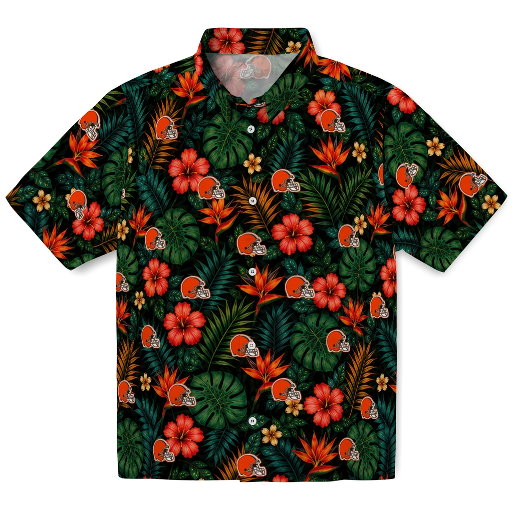 Cleveland Browns Hawaiian Shirt - Personalized Dark Green