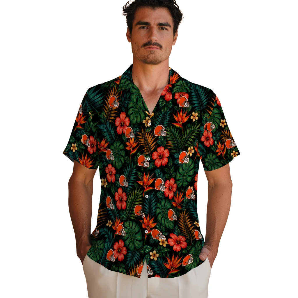 Cleveland Browns Hawaiian Shirt - Personalized Dark Green Cleveland Browns Hawaiian Shirt - Personalized Dark Green