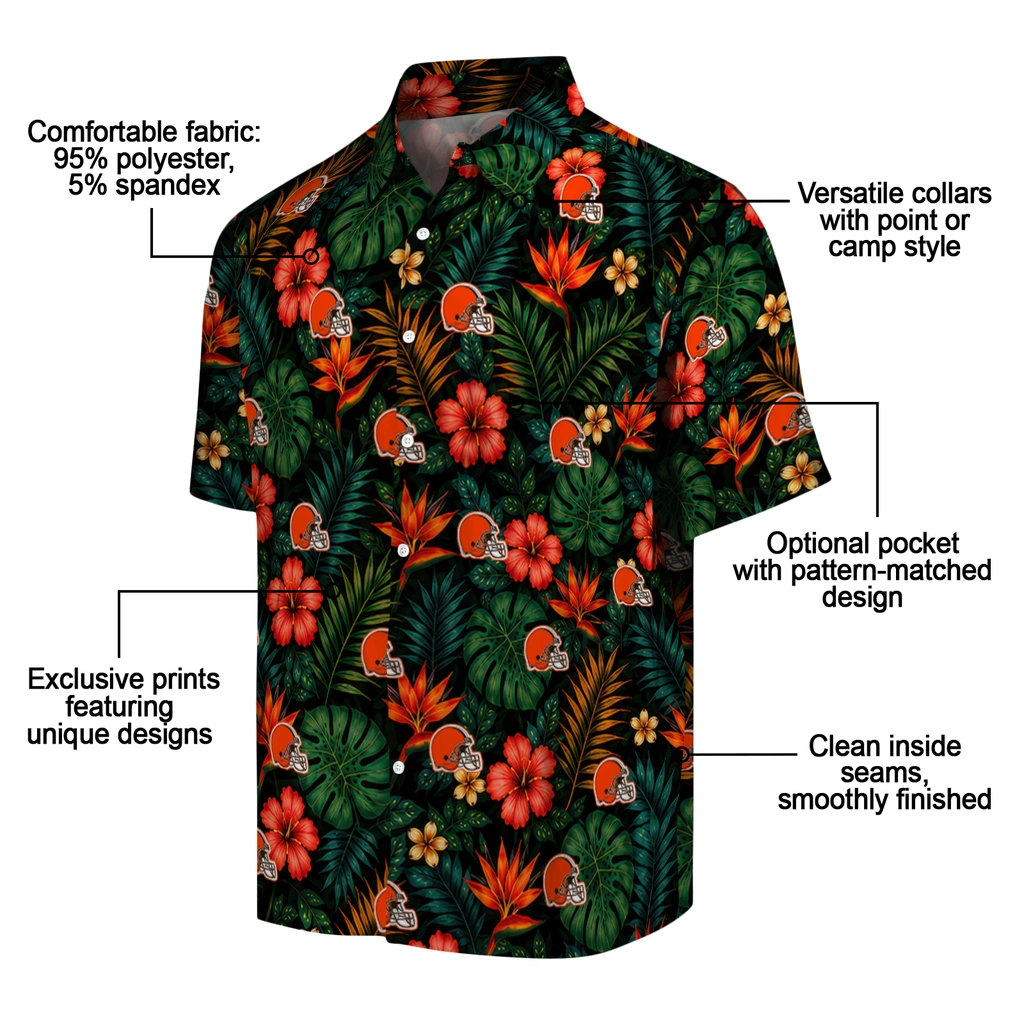 Cleveland Browns Hawaiian Shirt - Personalized Dark Green Cleveland Browns Hawaiian Shirt - Personalized Dark Green