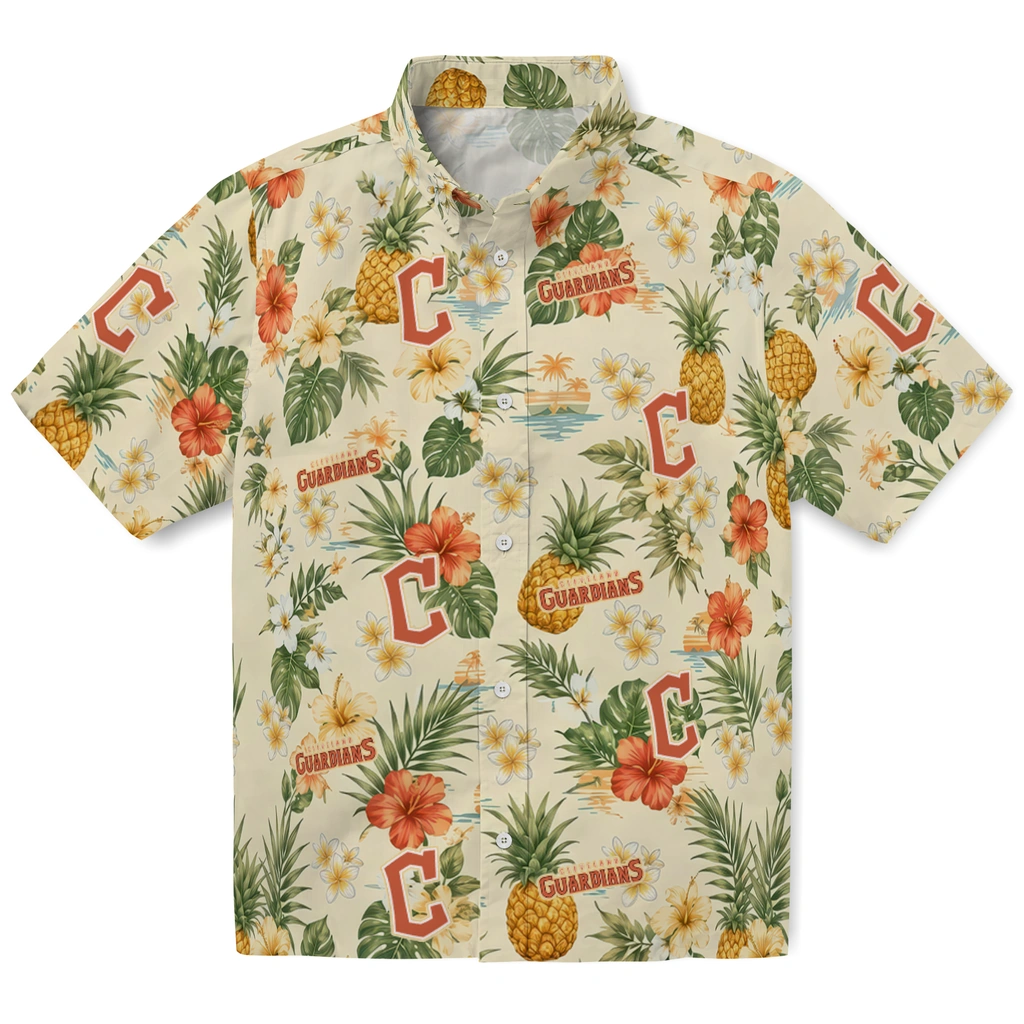 Cleveland Guardians Hawaiian Shirt - Customized Cream