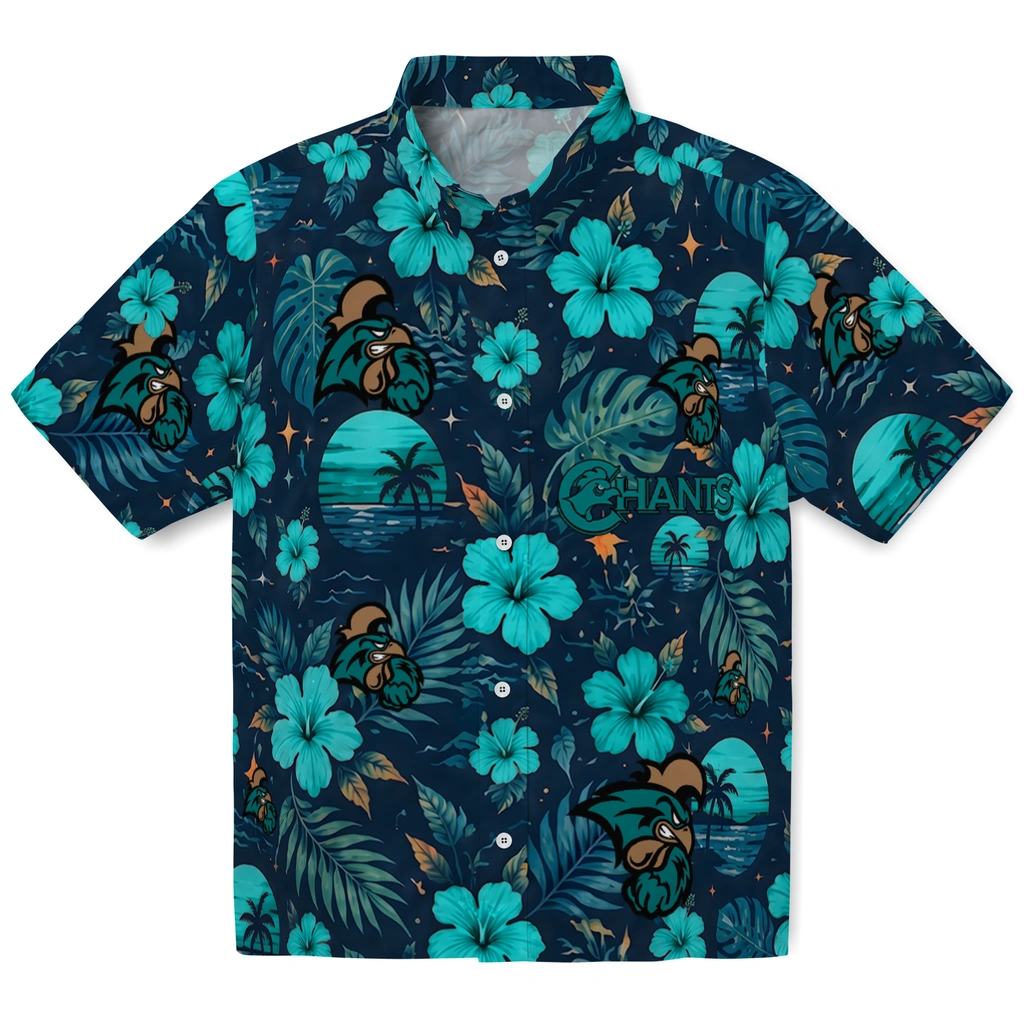 Coastal Carolina Chanticleers Hawaiian Shirt - Custom Green Blue