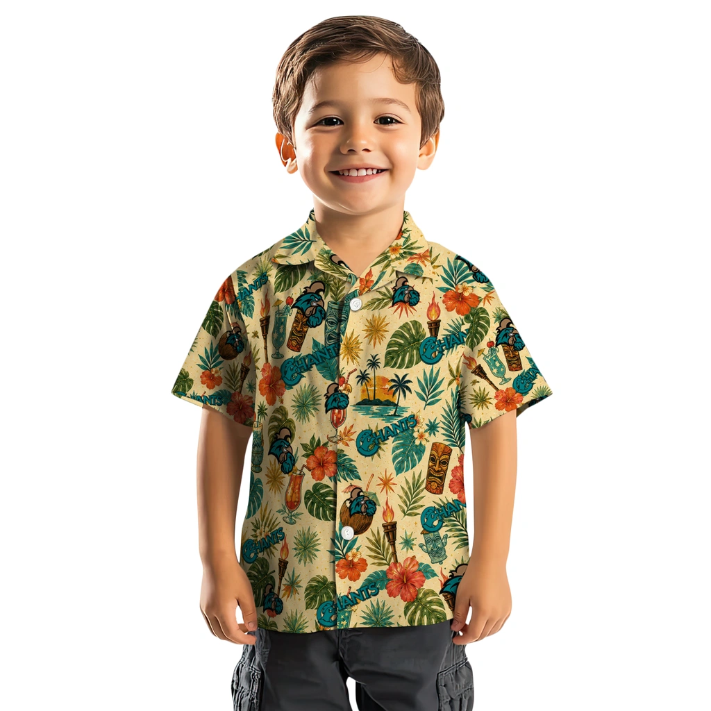Coastal Carolina Chanticleers Hawaiian Shirt - Customized Cream Coastal Carolina Chanticleers Hawaiian Shirt - Customized Cream