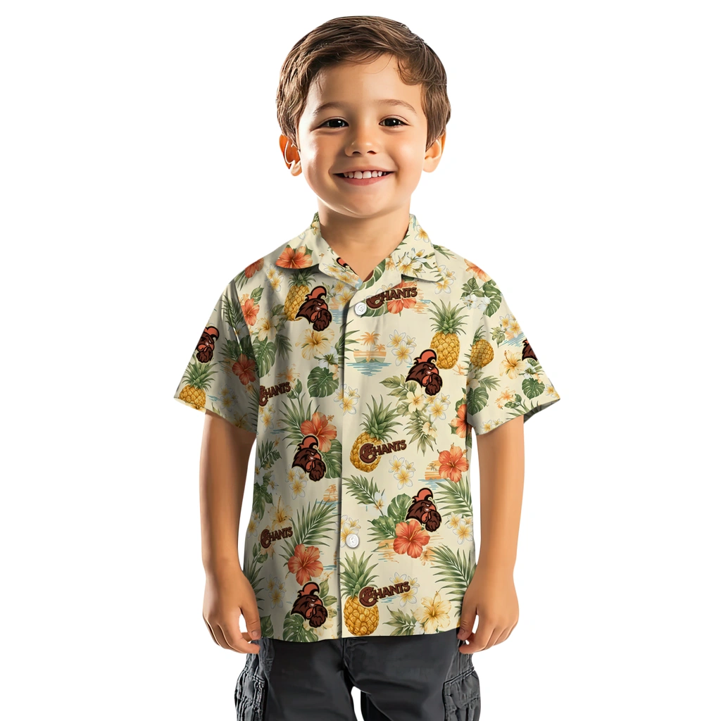 Coastal Carolina Chanticleers Hawaiian Shirt - Personalized Cream Coastal Carolina Chanticleers Hawaiian Shirt - Personalized Cream