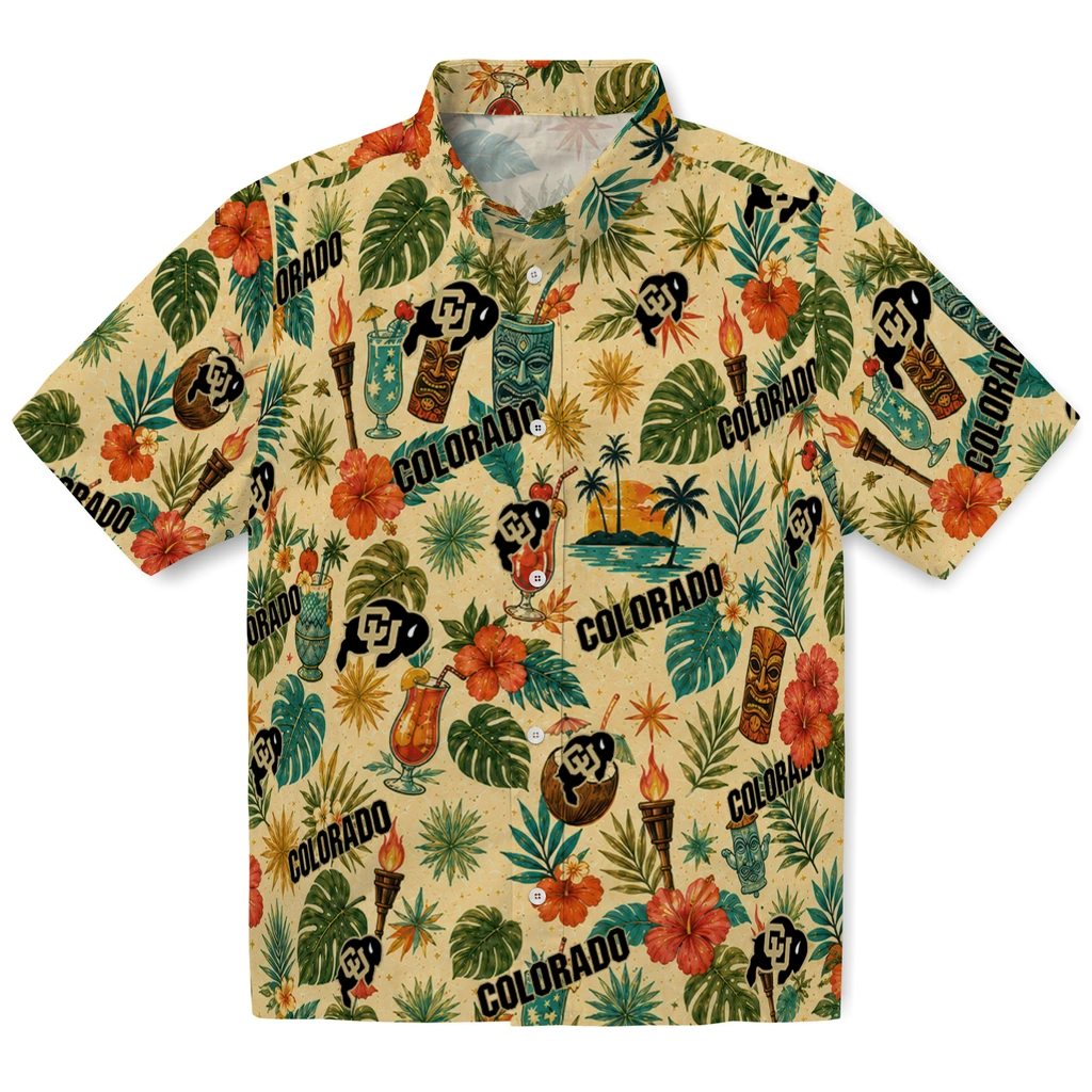Colorado Buffaloes Hawaiian Shirt - Custom Cream