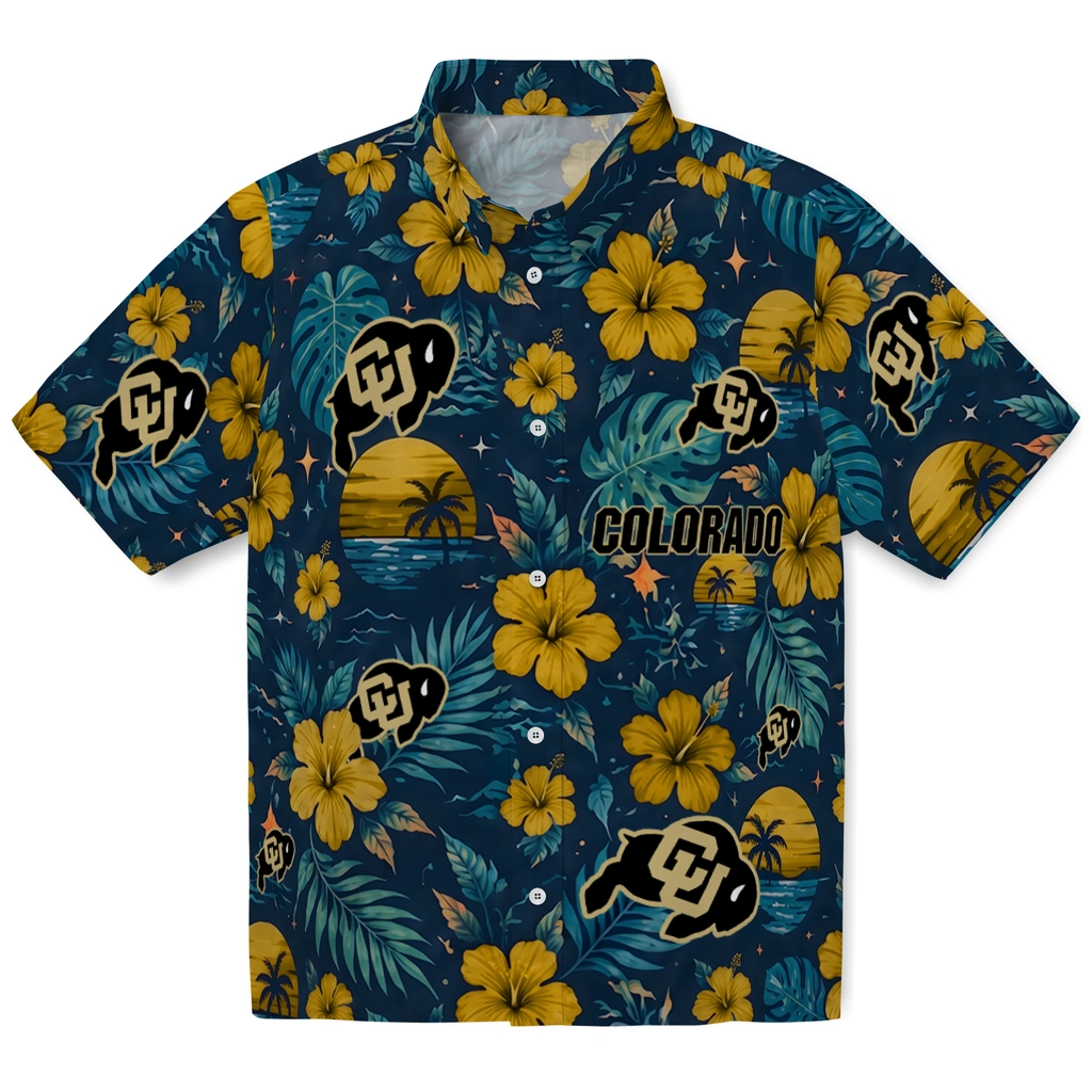 Colorado Buffaloes Hawaiian Shirt - Personalized Gold Blue