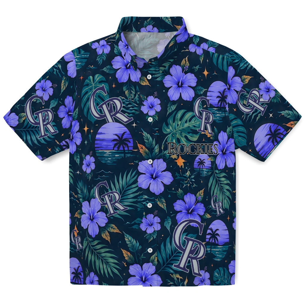 Colorado Rockies Hawaiian Shirt - Custom Blue