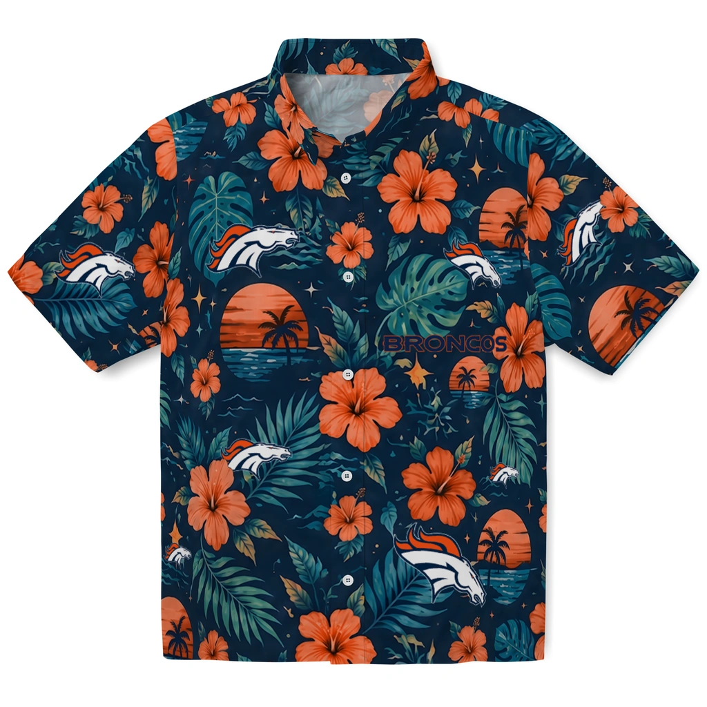 Denver Broncos Hawaiian Shirt - Customized Orange Blue