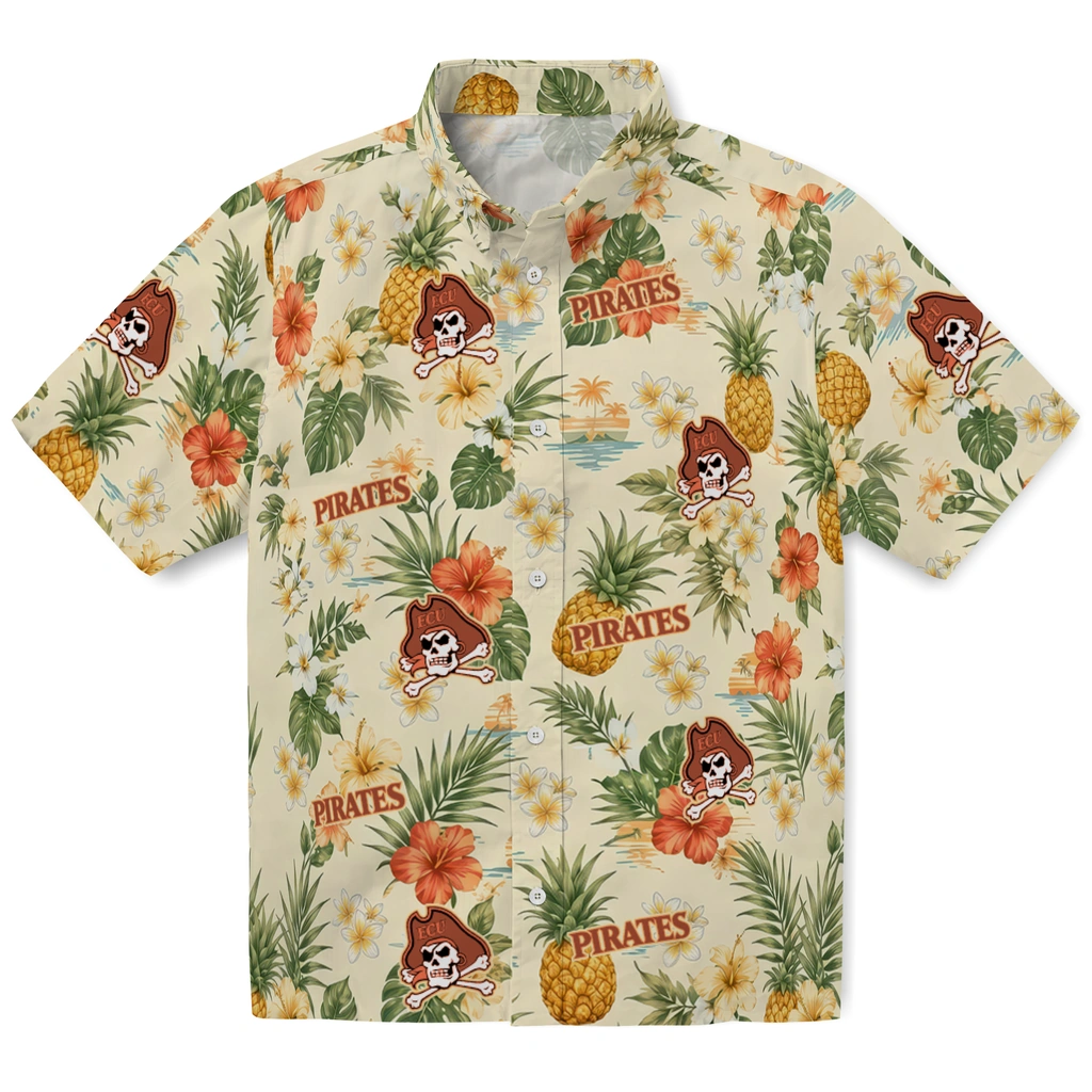 East Carolina Pirates Hawaiian Shirt - Customized Cream