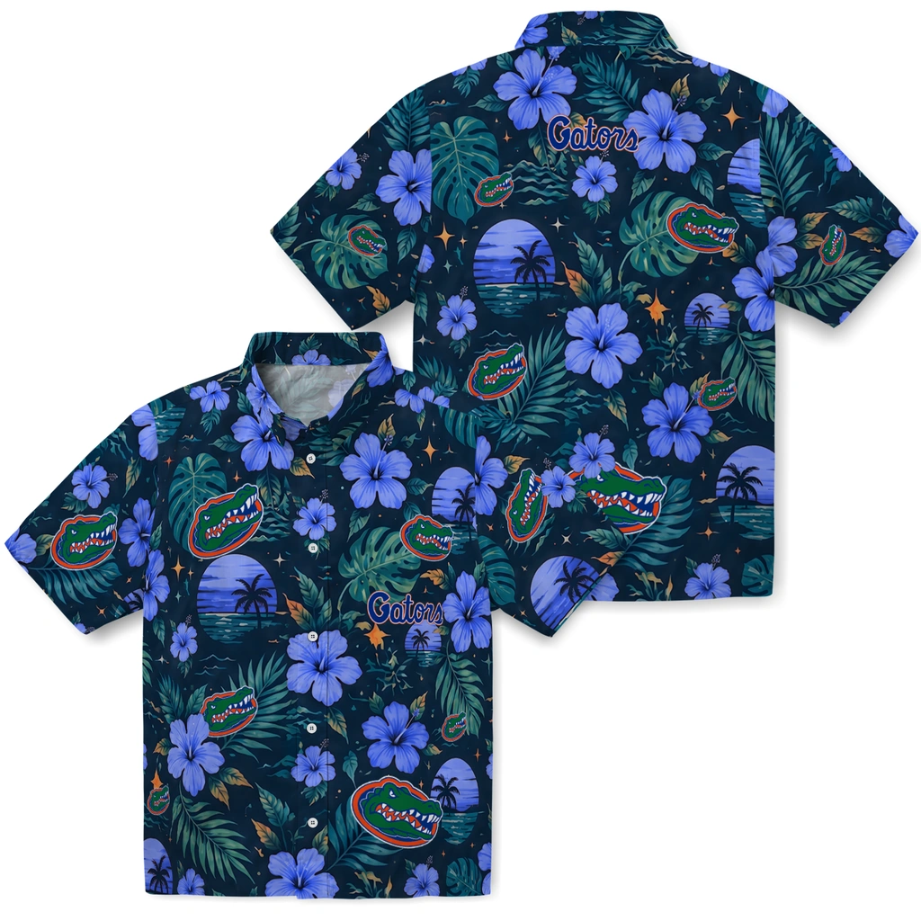 Florida Gators Hawaiian Shirt - Customized Blue Florida Gators Hawaiian Shirt - Customized Blue