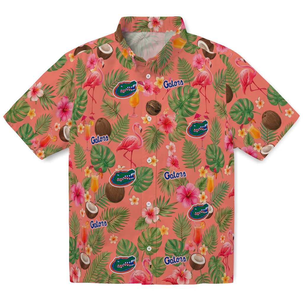 Florida Gators Hawaiian Shirt - Personalized Coral Pink