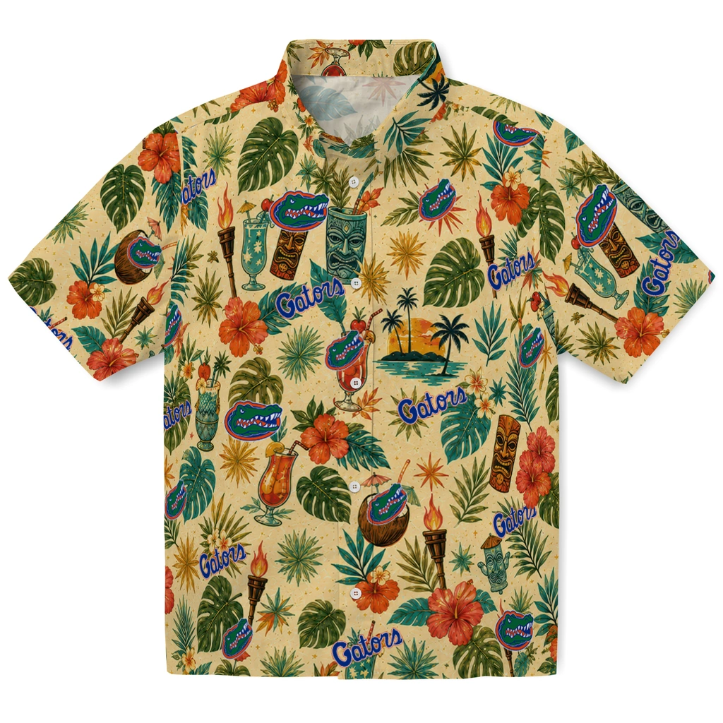 Florida Gators Hawaiian Shirt - Personalized Cream
