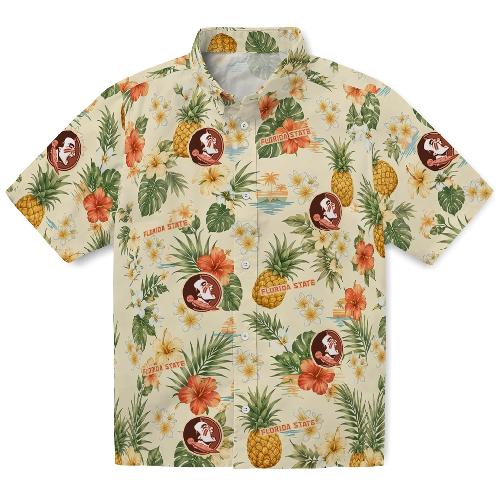 Florida State Seminoles Hawaiian Shirt - Customized Cream
