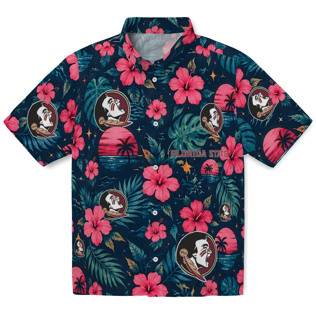 Florida State Seminoles Hawaiian Shirt - Personalized Garnet Blue