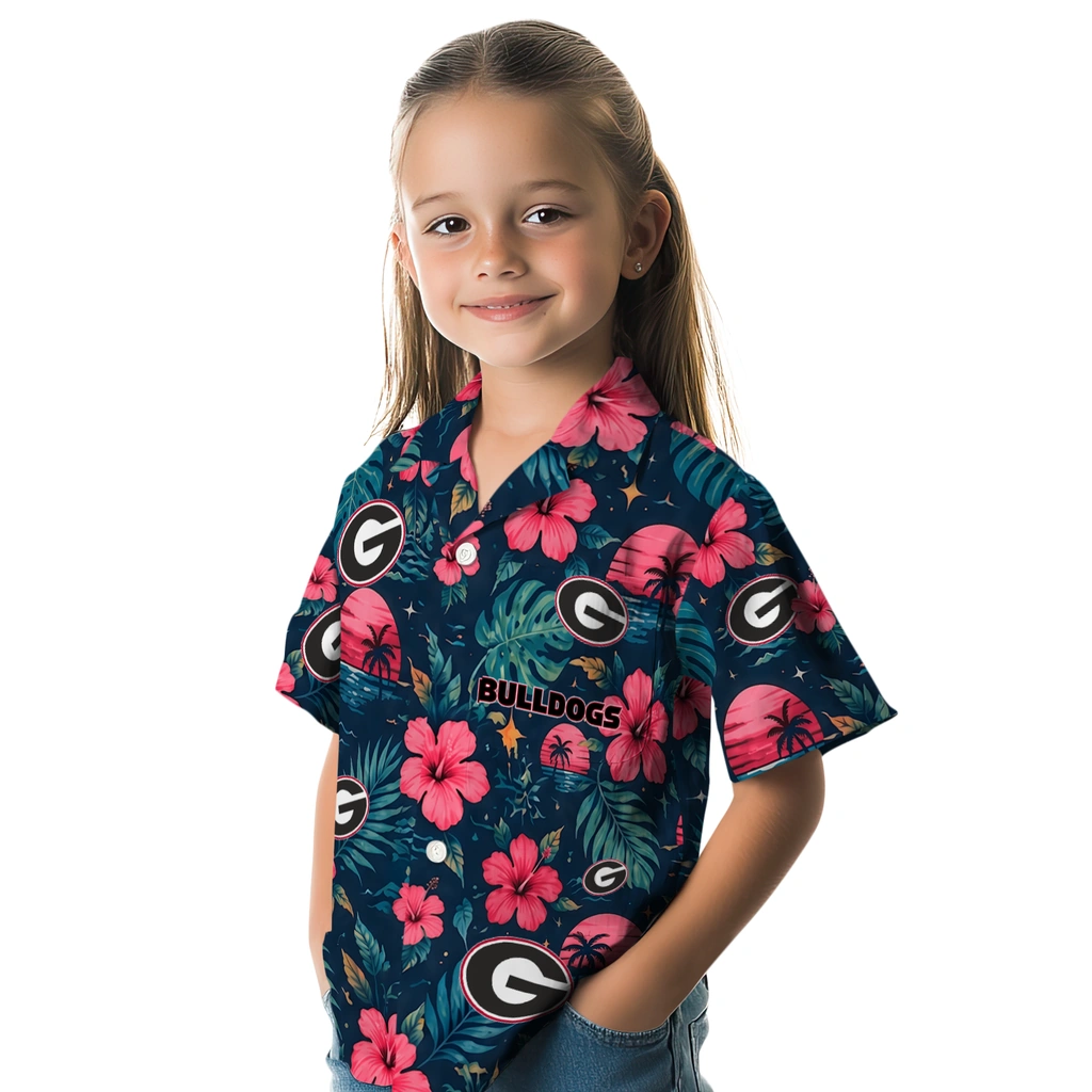 Georgia Bulldogs Hawaiian Shirt - Custom Red Blue Georgia Bulldogs Hawaiian Shirt - Custom Red Blue
