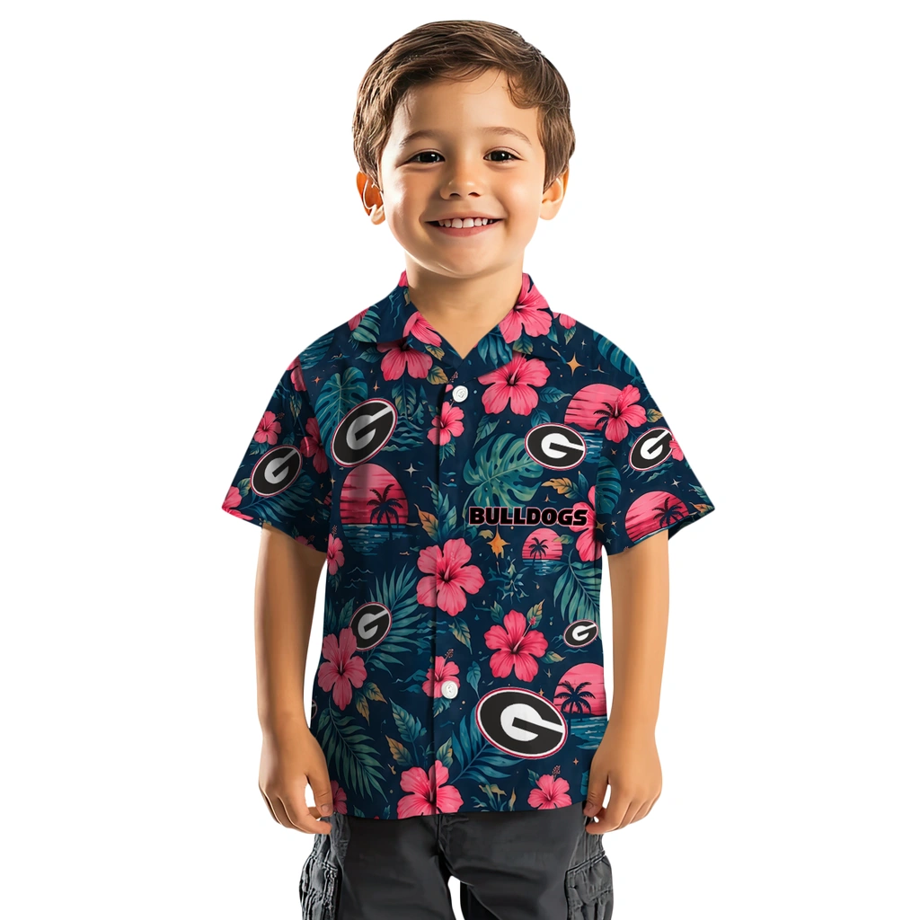 Georgia Bulldogs Hawaiian Shirt - Custom Red Blue Georgia Bulldogs Hawaiian Shirt - Custom Red Blue