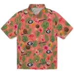 Georgia Bulldogs Hawaiian Shirt – Customized Coral Pink