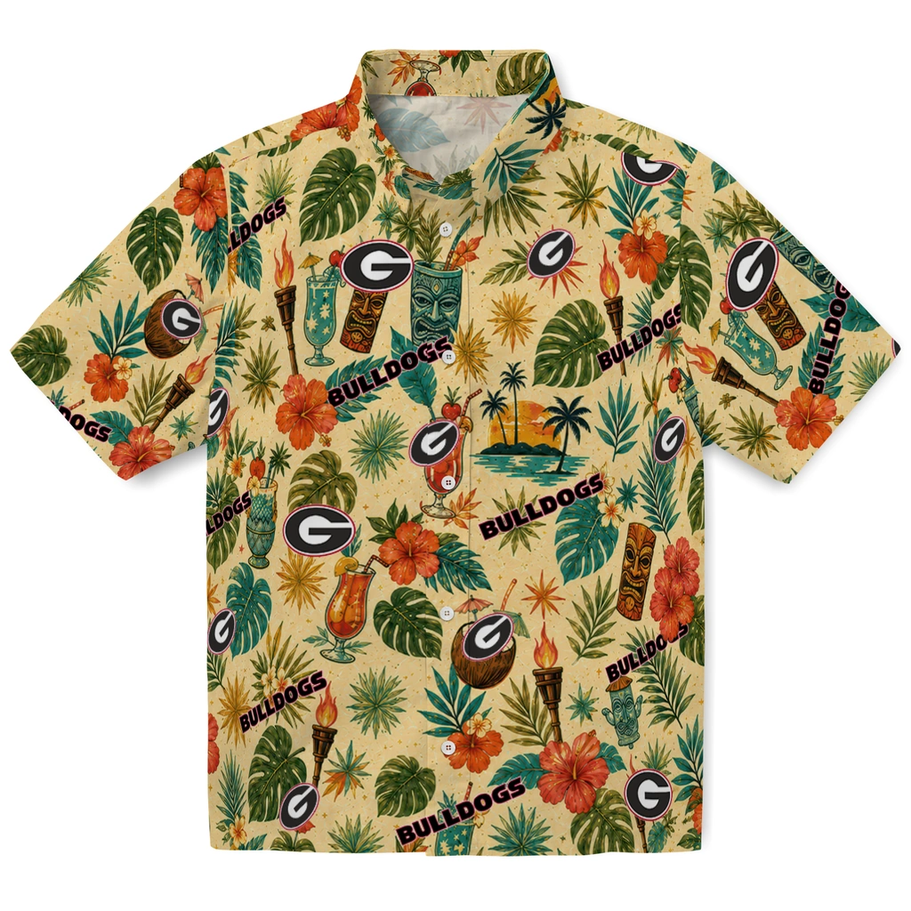 Georgia Bulldogs Hawaiian Shirt - Customized Cream