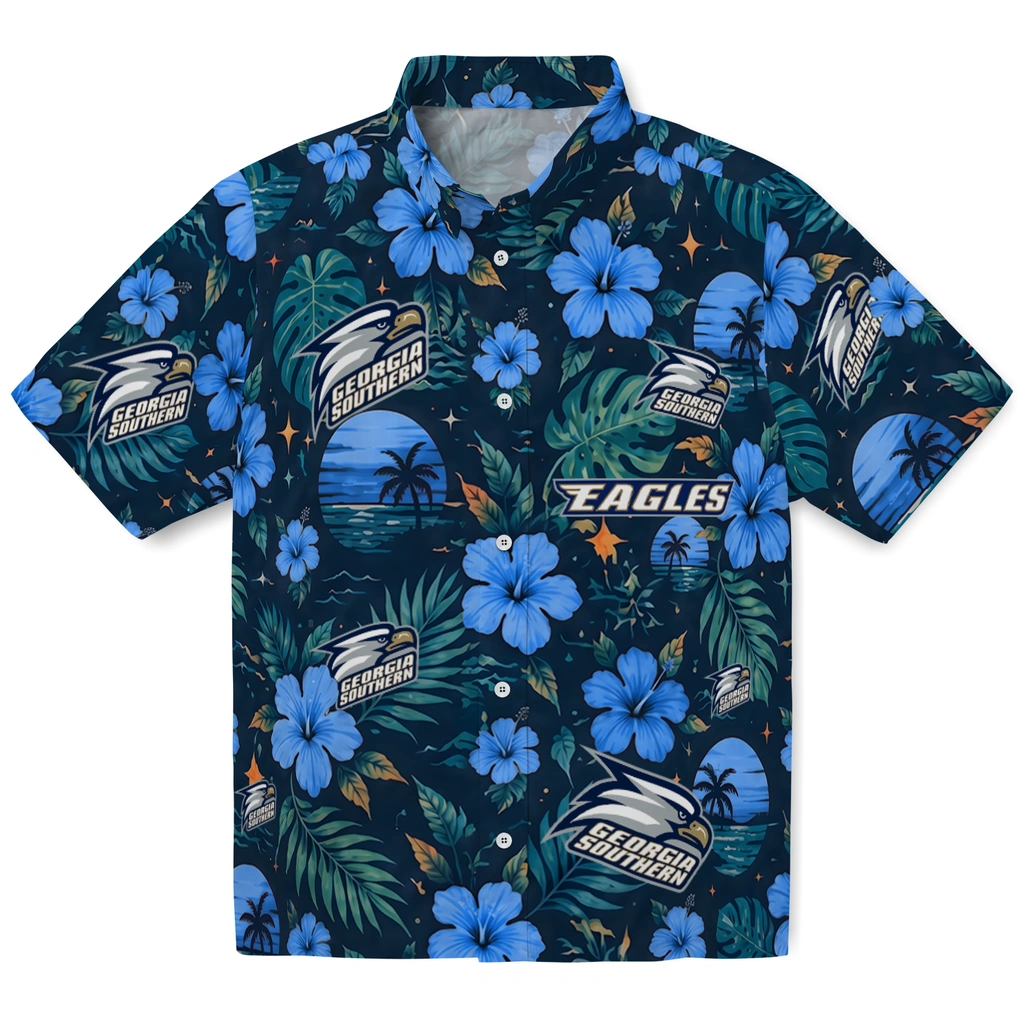Georgia Southern Eagles Hawaiian Shirt - Customized Blue