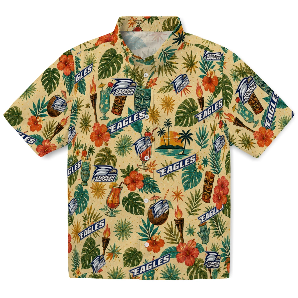 Georgia Southern Eagles Hawaiian Shirt - Personalized Cream