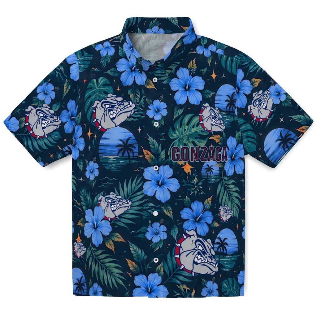 Gonzaga Bulldogs Hawaiian Shirt - Custom Blue