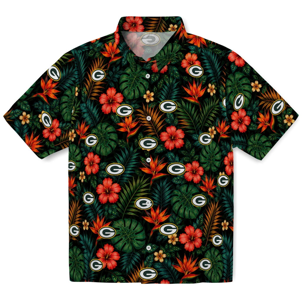 Green Bay Packers Hawaiian Shirt - Custom Dark Green