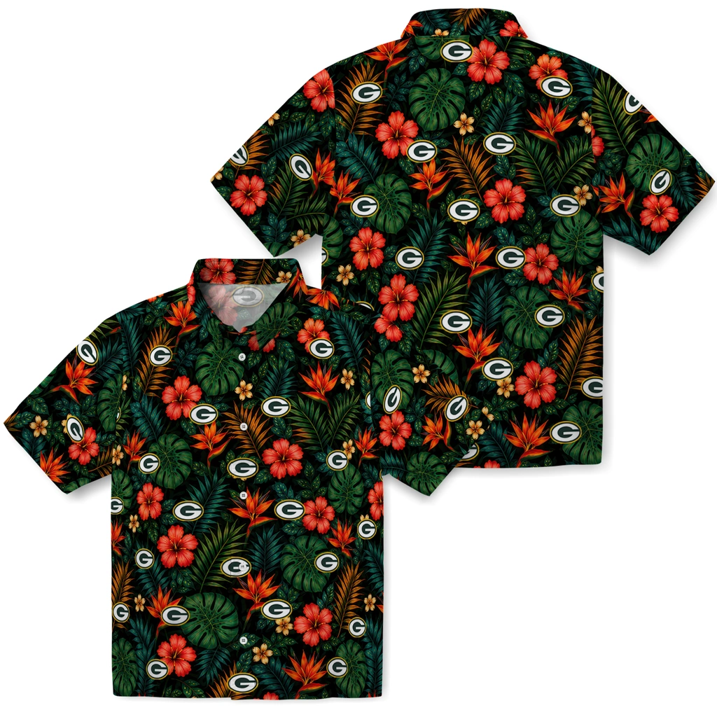 Green Bay Packers Hawaiian Shirt - Custom Dark Green Green Bay Packers Hawaiian Shirt - Custom Dark Green
