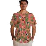 Green Bay Packers Hawaiian Shirt – Customized Coral Pink