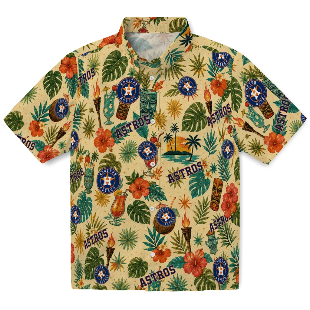 Houston Astros Hawaiian Shirt - Custom Cream