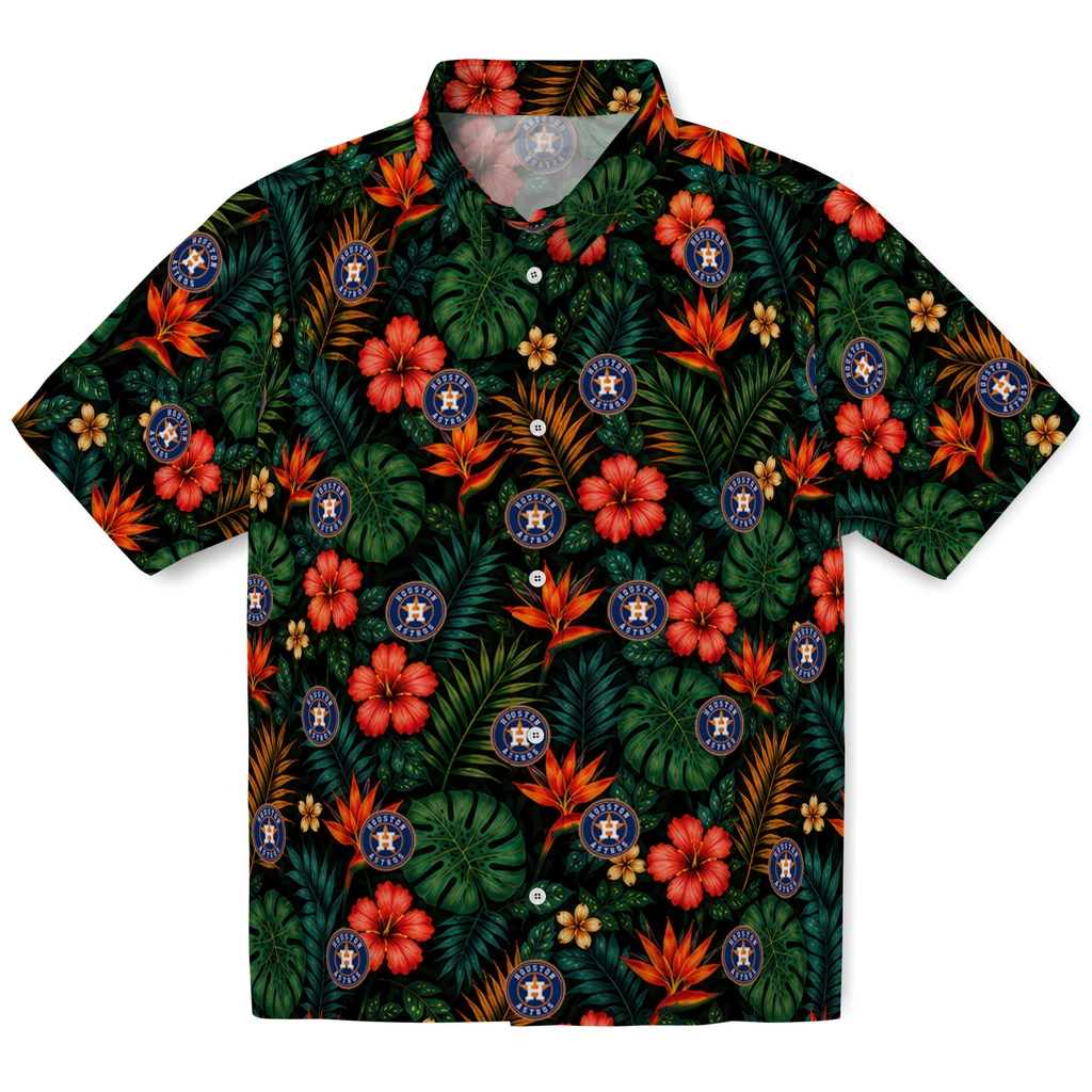Houston Astros Hawaiian Shirt - Personalized Dark Green