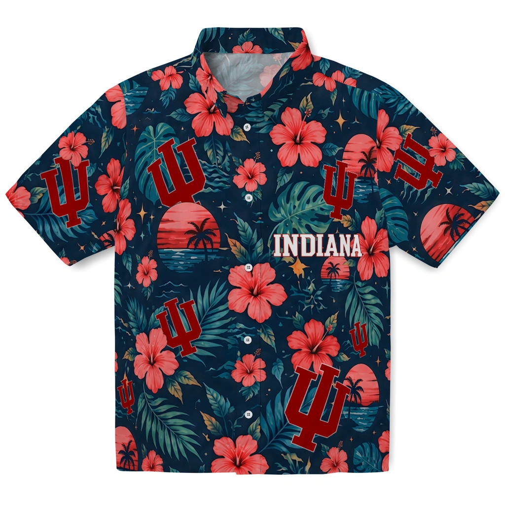 Indiana Hoosiers Hawaiian Shirt - Custom Red Blue