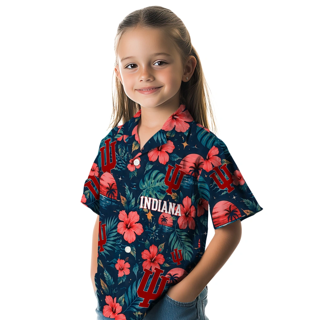 Indiana Hoosiers Hawaiian Shirt - Custom Red Blue Indiana Hoosiers Hawaiian Shirt - Custom Red Blue