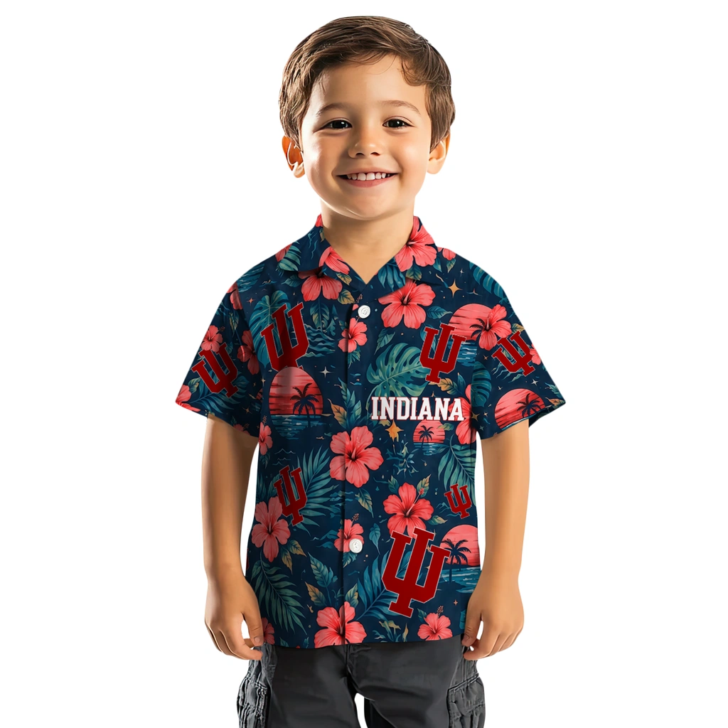 Indiana Hoosiers Hawaiian Shirt - Custom Red Blue Indiana Hoosiers Hawaiian Shirt - Custom Red Blue
