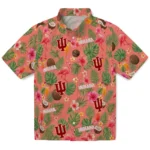 Indiana Hoosiers Hawaiian Shirt - Customized Coral Pink 1 Indiana Hoosiers Hawaiian Shirt – Customized Coral Pink