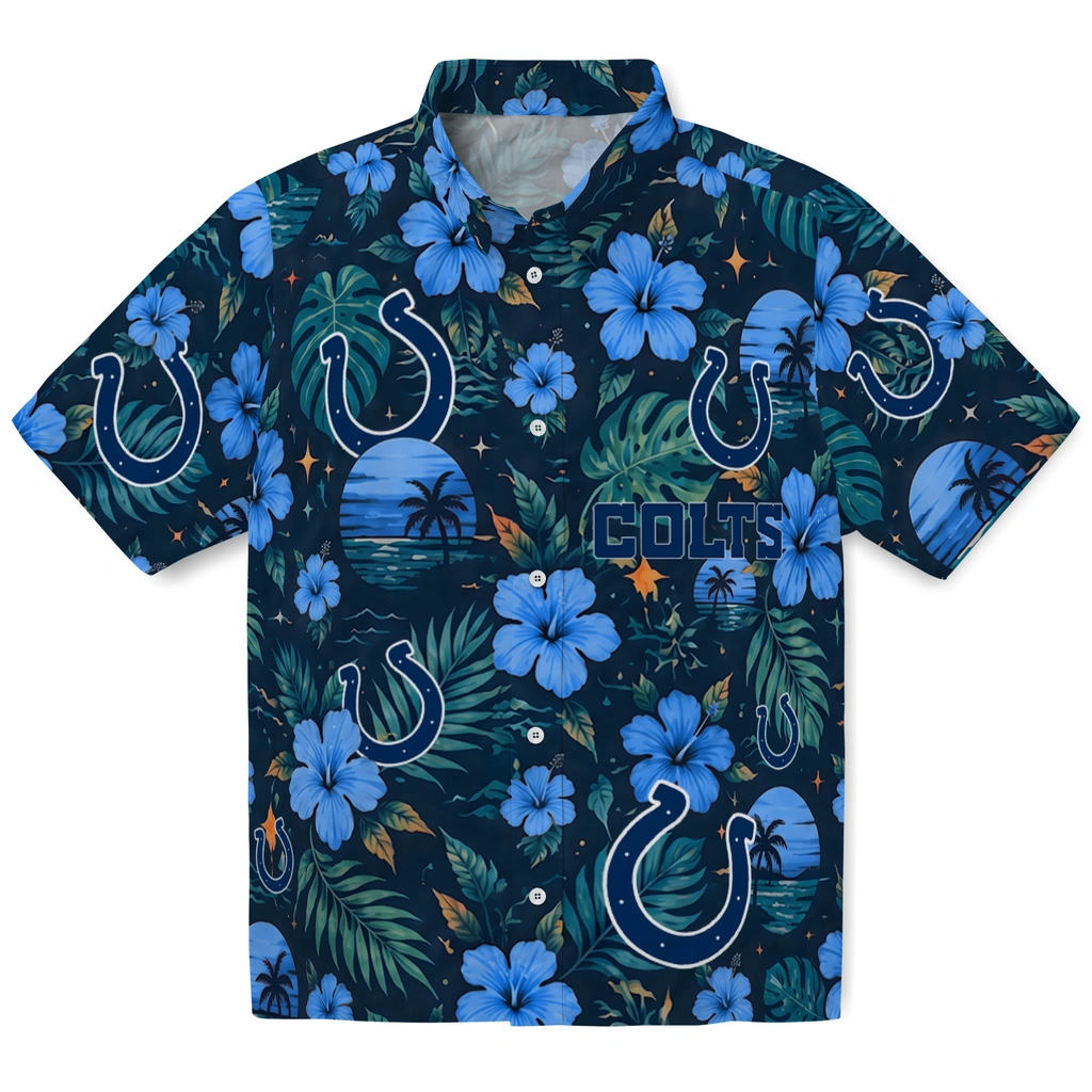 Indianapolis Colts Hawaiian Shirt - Personalized Blue