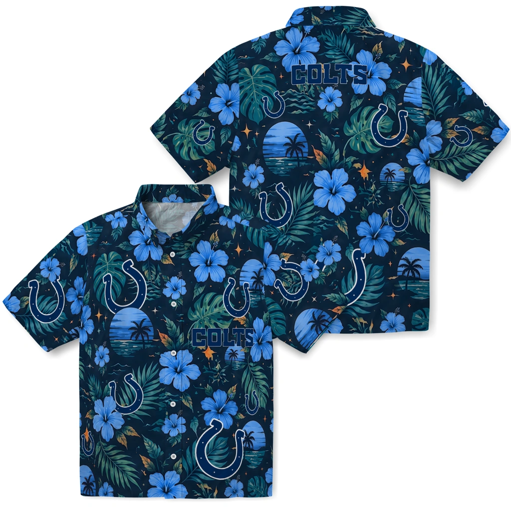 Indianapolis Colts Hawaiian Shirt - Personalized Blue Indianapolis Colts Hawaiian Shirt - Personalized Blue
