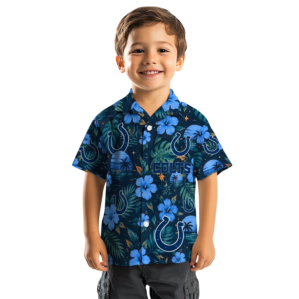 Indianapolis Colts Hawaiian Shirt - Personalized Blue Indianapolis Colts Hawaiian Shirt - Personalized Blue