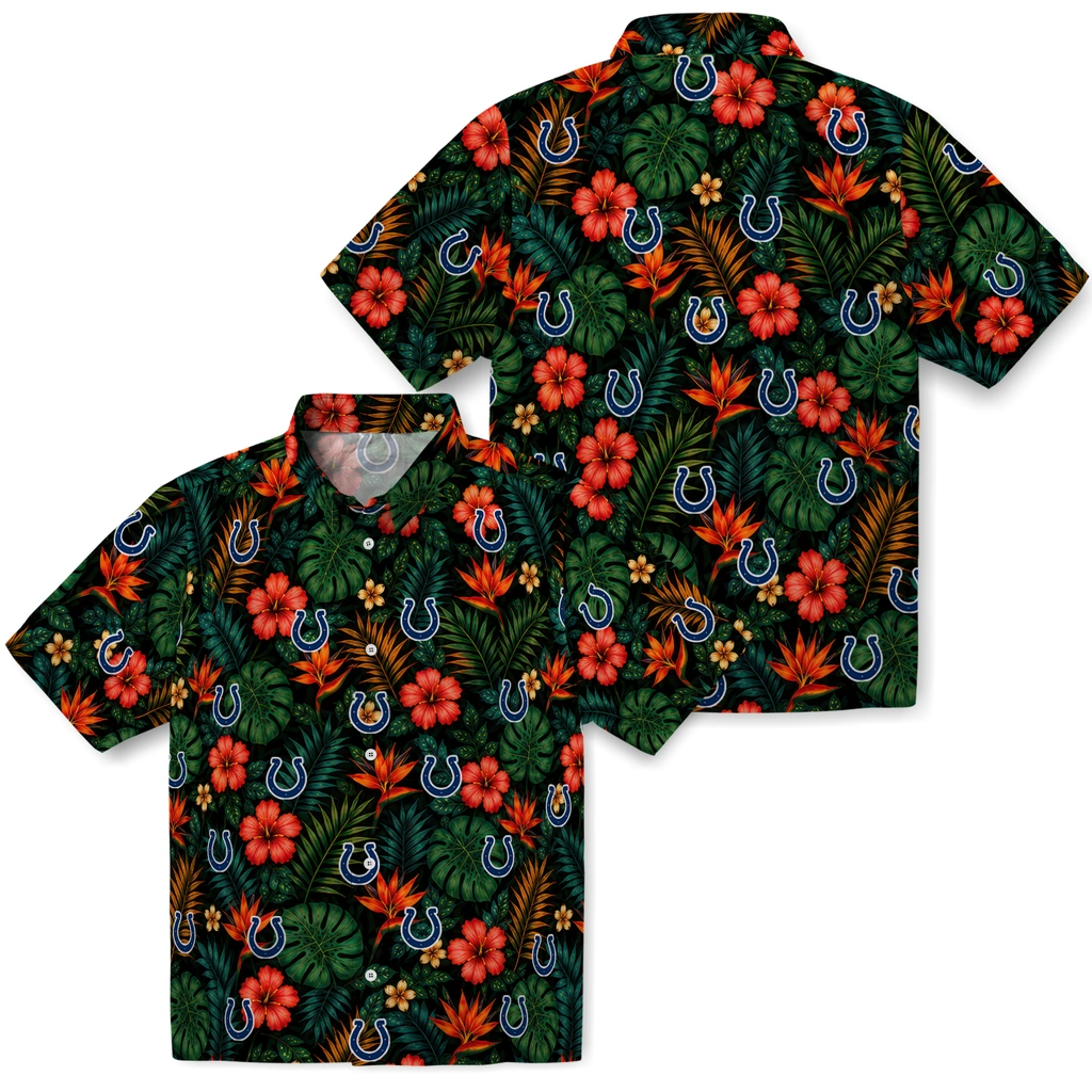 Indianapolis Colts Hawaiian Shirt - Personalized Dark Green Indianapolis Colts Hawaiian Shirt - Personalized Dark Green