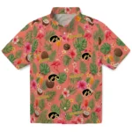 Iowa Hawkeyes Hawaiian Shirt - Custom Coral Pink 1 Iowa Hawkeyes Hawaiian Shirt – Custom Coral Pink