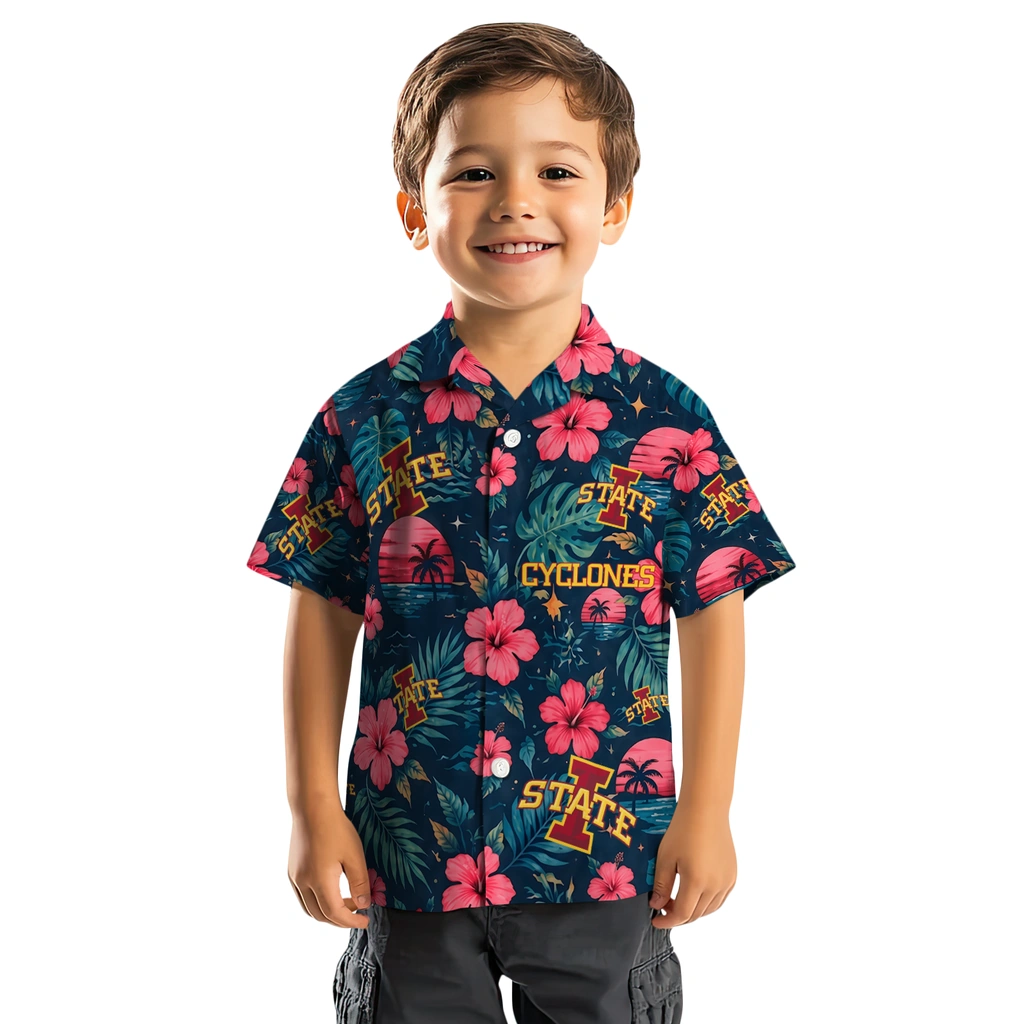 Iowa State Cyclones Hawaiian Shirt - Customized Red Blue Iowa State Cyclones Hawaiian Shirt - Customized Red Blue