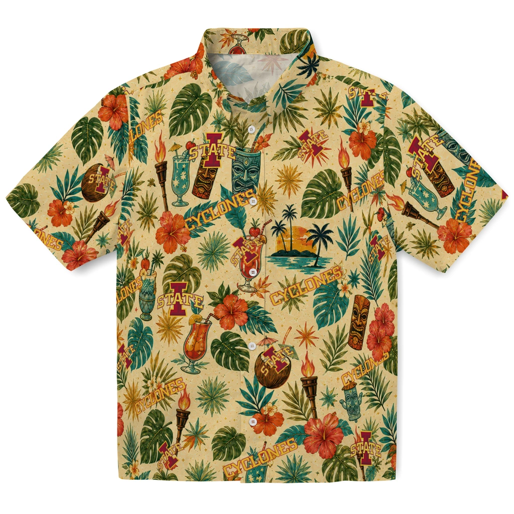 Iowa State Cyclones Hawaiian Shirt - Personalized Cream