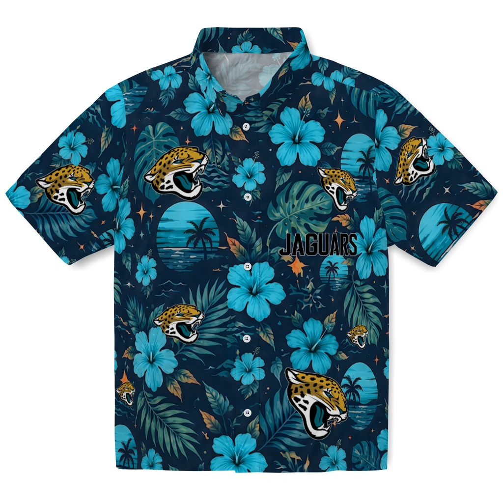 Jacksonville Jaguars Hawaiian Shirt - Custom Teal Blue