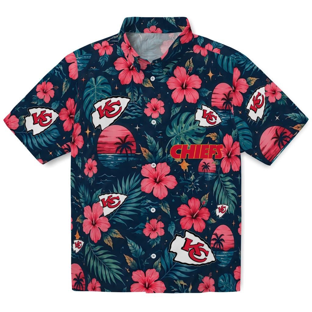 Kansas City Chiefs Hawaiian Shirt - Customized Red Blue
