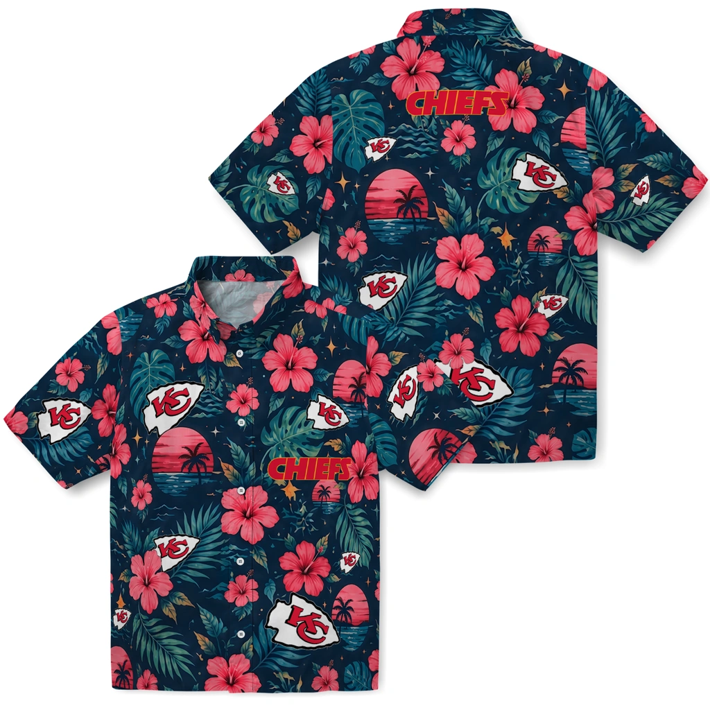 Kansas City Chiefs Hawaiian Shirt - Customized Red Blue Kansas City Chiefs Hawaiian Shirt - Customized Red Blue